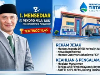 Mensediar Raih Nilai UKK Tertinggi Calon Dirut Perumda Tirta Sakti Kerinci