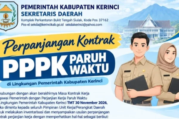 Ini Syarat dan Jadwal Perpanjangan Kontrak PPPK Paruh Waktu Kerinci