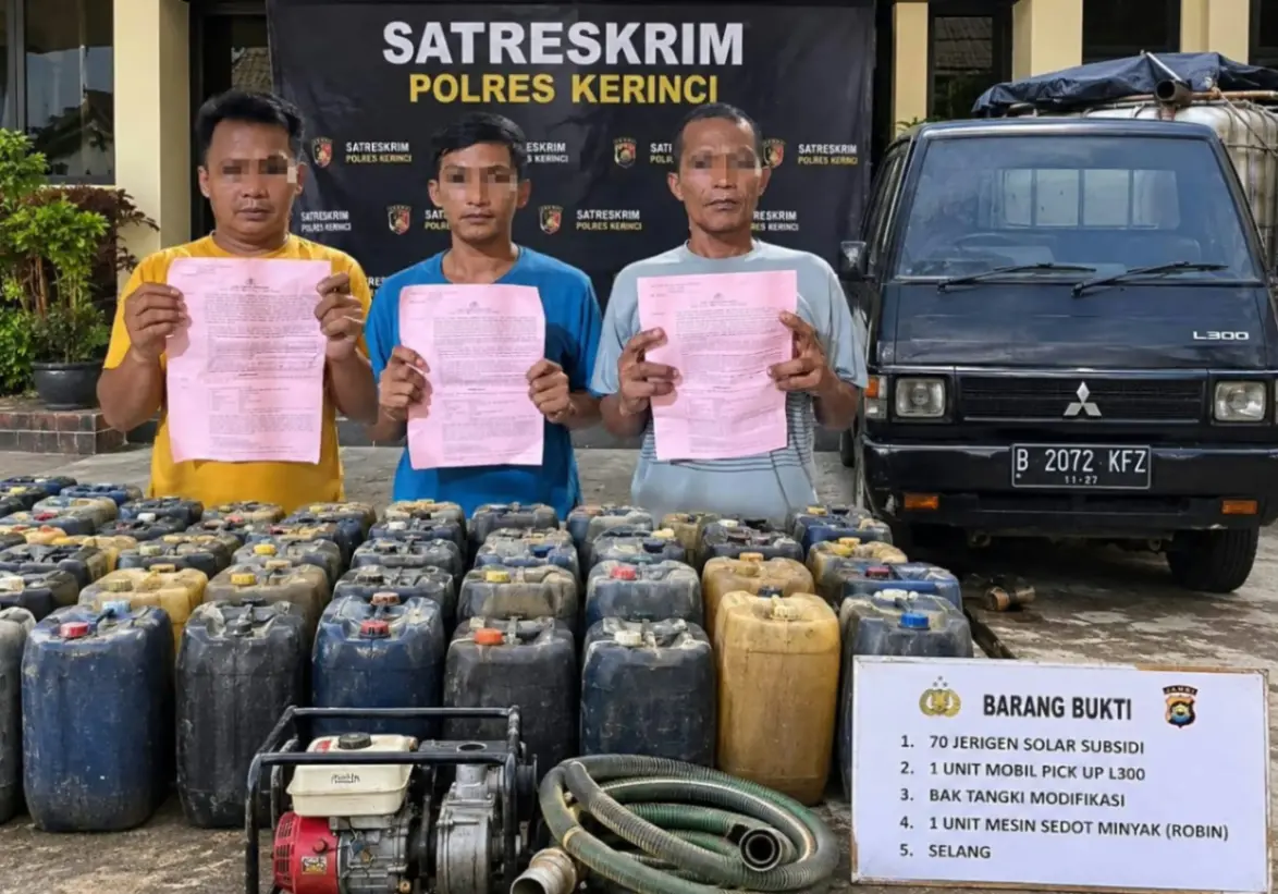 Pelangsir Solar Subsidi Ditangkap Polres Kerinci