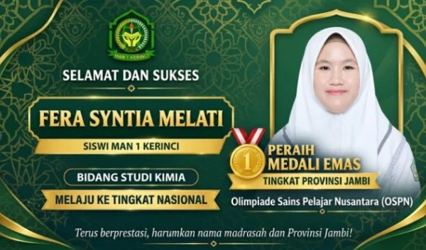 Sabet Emas OSPN Jambi, Fera Syntia Melati Tembus Olimpiade Kimia Nasional